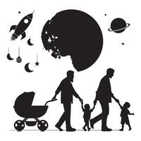 Father and son silhouette for Fathers Day vector