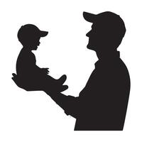 Silhouette representation of father and son for Fathers Day vector
