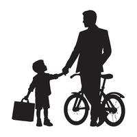 Father and son shadow image for Fathers Day vector
