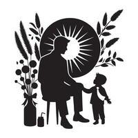 Father and son figure drawing for Fathers Day vector