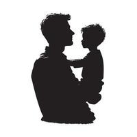 Father and child silhouette illustration vector