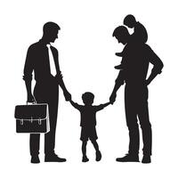 Silhouette showing father and son for Fathers Day vector