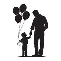 Father and son shadow representation for Fathers Day vector