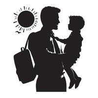 Shadow design of father and son for Fathers Day vector