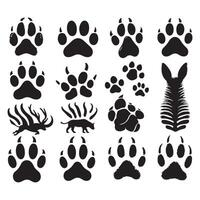 Compilation of animal profiles in silhouette on a white backdrop vector