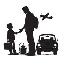Father-son silhouette representation for Fathers Day vector