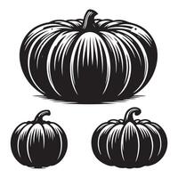 Arrangement of pumpkin shapes on a plain white background vector