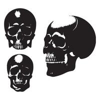 Array of skull head silhouettes vector