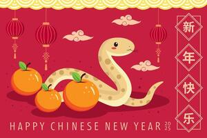 background illustration for happy chinese new year 2025 year of snake vector