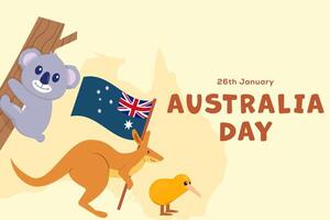 australia day background illustration in flat design style vector