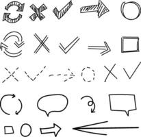 Sketch line arrow element chalkboard background. Hand drawn doodle vector