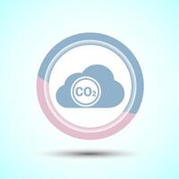 Carbon dioxide icon design illustration, Reduce co2 gas icon, Pastel Color Button Design vector