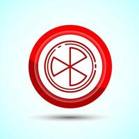 Radiation icon design illustration, Biological hazard icon, Red Color Button Design vector