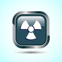 Radiation icon design illustration, Biological hazard icon, Gray Color Square Button Design vector