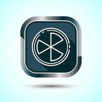 Radiation icon design illustration, Biological hazard icon, Gray Shadow Button Design vector