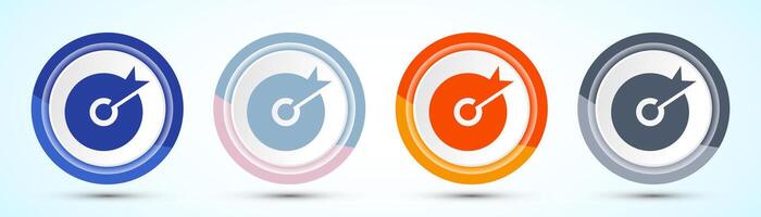 Target goal icon design illustration, Goal sign symbol, button design set vector