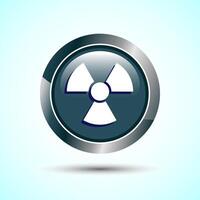 Radiation icon design illustration, Biological hazard icon, Gray Color Round Button Design vector