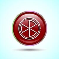 Radiation icon design illustration, Biological hazard icon, Red Color Round Button Design vector
