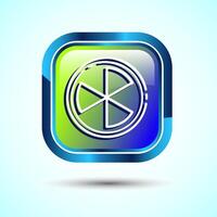 Radiation icon design illustration, Biological hazard icon, Glossy Square Button Design vector