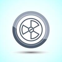 Radiation icon design illustration, Biological hazard icon, Gray Color Button Design vector