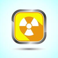 Radiation icon design illustration, Biological hazard icon, Yellow Shadow Button Design vector