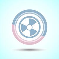 Radiation icon design illustration, Biological hazard icon, Pastel Color Button Design vector