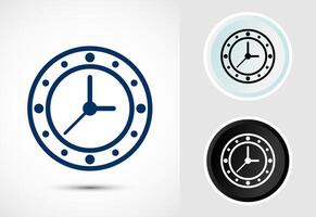 Clock Icon, Watch Icon For Apps and Websites, Color, Black and White vector