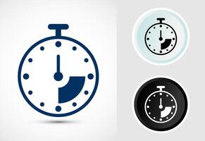Clock Icon Design For Apps and Websites, Color, Black and White vector