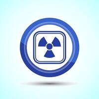 Radiation icon design illustration, Biological hazard icon, Blue Color Button Design vector