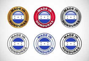 Made in Honduras label icon with flag. Icon set for business, badge, seal, sticker, logo, and symbol vector
