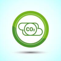 Carbon dioxide icon design illustration, Reduce co2 gas icon, Green Color Button Design vector