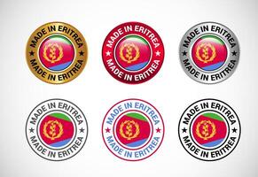 Made in Eritrea label icon with flag. Icon set for business, badge, seal, sticker, logo, and symbol vector