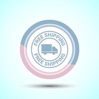 Free shipping icon design illustration, Free delivery icon, Pastel Color Button Design vector