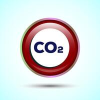 Carbon dioxide icon design illustration, Reduce co2 gas icon, Red Color Round Button Design vector