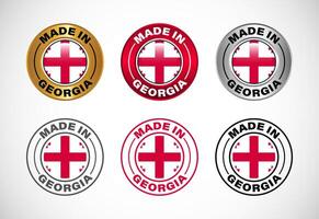 Made in Georgia label icon with flag. Icon set for business, badge, seal, sticker, logo, and symbol vector