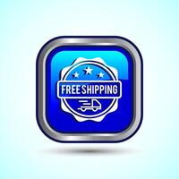 Free shipping icon design illustration, Free delivery icon, Button design vector