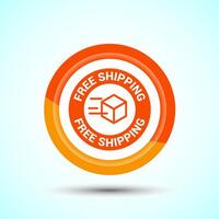 Free shipping icon design illustration, Free delivery icon, Yellow Shadow Button Design vector