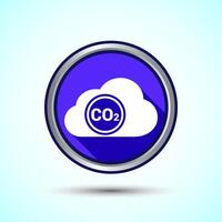 Carbon dioxide icon design illustration, Reduce co2 gas icon, Blue Shadow Button Design vector