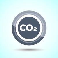 Carbon dioxide icon design illustration, Reduce co2 gas icon, Gray Color Button Design vector