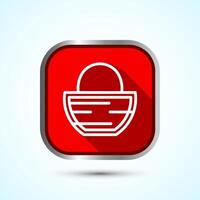 Basket icon design illustration, Shopping basket icon, Red Shadow Button Design vector
