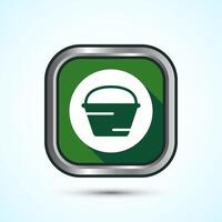 Basket icon design illustration, Shopping basket icon, Green Shadow Button Design vector