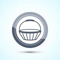 Basket icon design illustration, Shopping basket icon, Gray Color Button Design vector