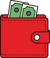A wallet with money cartoon vector