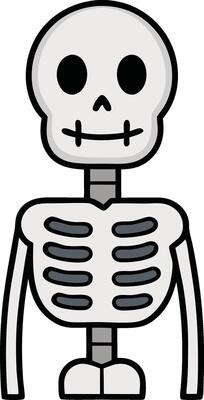 Halloween Skeleton Cartoon Fun and Creepy Illustration for Seasonal Graphics and Merch