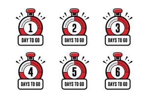 A set of countdown timer icon for black Friday vector