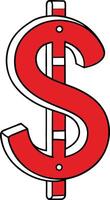 A dollar sign icon cartoon vector
