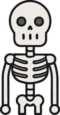 Whimsical Skeleton Cartoon for Halloween Ideal for Party Invites, Posters, and Kids' Projects