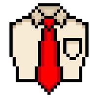 Shirt and tie in pixel art style vector