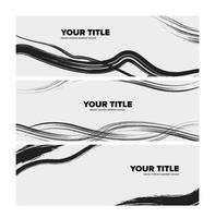 Abstract Black Brush Stroke Background Banner vector
