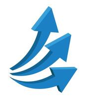 3D Up Curving Arrow Image Design Icon vector